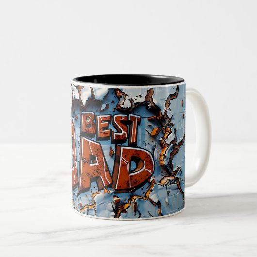 Tasse 2 Best dad-kleuren Tweekleurige Koffiemok (Voorkant rechts)