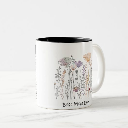 Tasse 2 Best Mom Ever Mother's Day kleur Tweekleurige Koffiemok (Voorkant rechts)