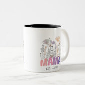 Tasse 2 Couleurs Mama Est 2024 Mothers Day Tweekleurige Koffiemok (Voorkant rechts)