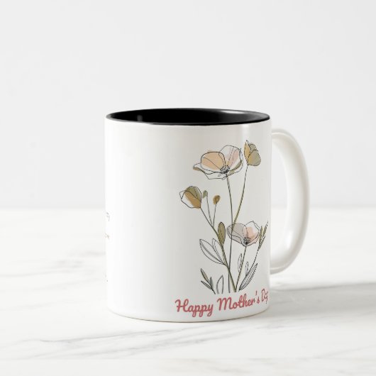 Tasse 2 Happy Mother's Day-kleuren Tweekleurige Koffiemok (Voorkant rechts)