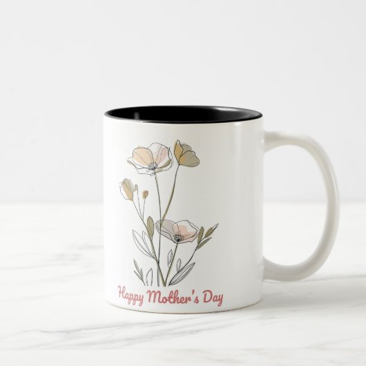 Tasse 2 Happy Mother's Day-kleuren Tweekleurige Koffiemok (Rechts)