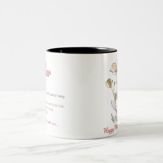 Tasse 2 Happy Mother's Day-kleuren Tweekleurige Koffiemok (Center)
