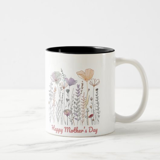 Tasse 2 Happy Mother's Day-kleuren Tweekleurige Koffiemok (Rechts)