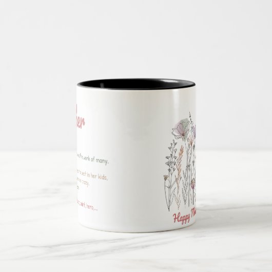 Tasse 2 Happy Mother's Day-kleuren Tweekleurige Koffiemok (Center)