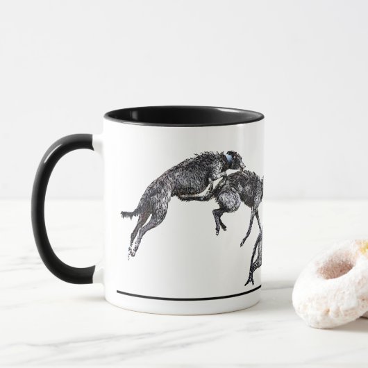 Tasse 2 Kleur scottish deerhounds Mok (Met donut)