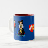 Tasse 2 Kleuren KleurenCostume d'Alsace, Fr Tweekleurige Koffiemok (Voorkant links)