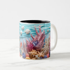 Tasse 2 Kleuren Onder de zee Mok, Oceaan Vibes Dr Tweekleurige Koffiemok