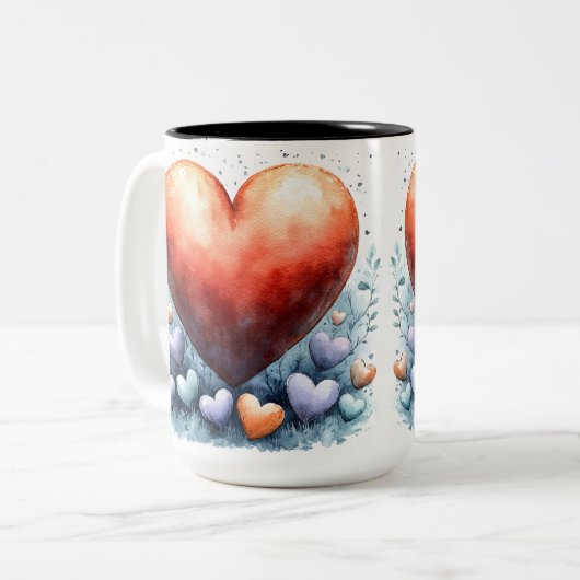 Tasse 2 Personalized Valentine Coffee Mug Tweekleurige Koffiemok (Voorkant links)