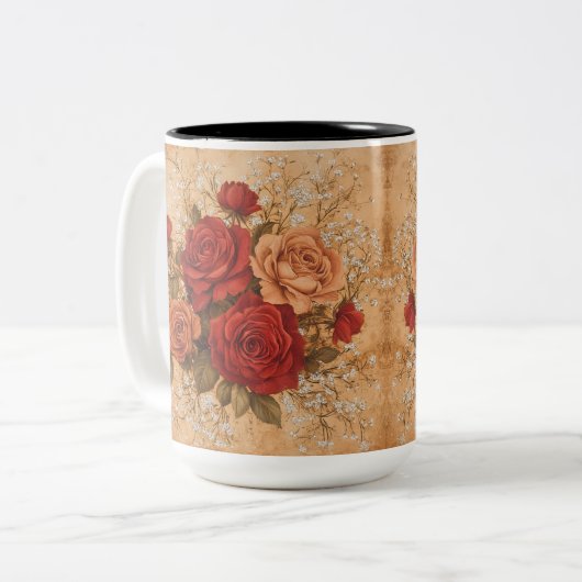 Tasse 2 Personalized Valentine Coffee Mug Tweekleurige Koffiemok (Voorkant links)
