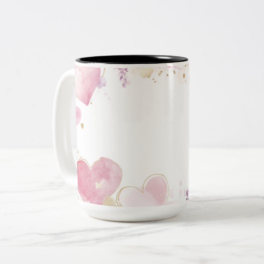 Tasse 2 Personalized Valentine Coffee Mug Tweekleurige Koffiemok (Voorkant links)