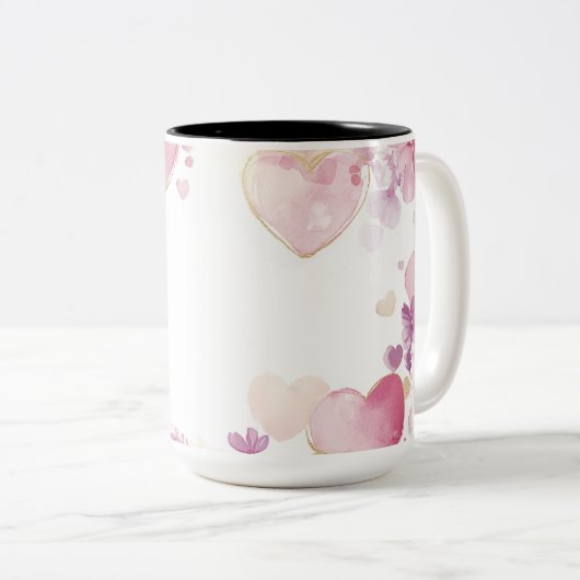 Tasse 2 Personalized Valentine Coffee Mug Tweekleurige Koffiemok (Voorkant rechts)