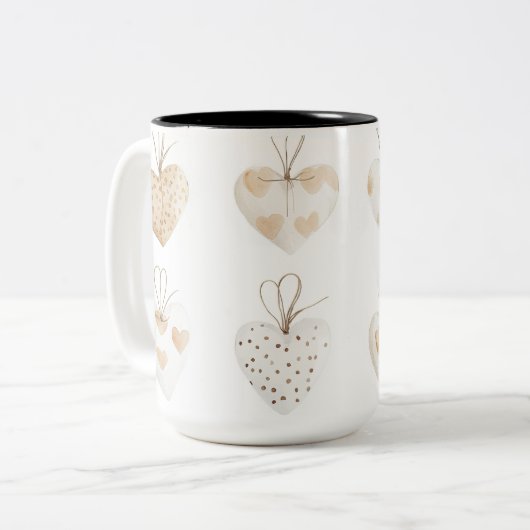 Tasse 2 Personalized Valentine Coffee Mug Tweekleurige Koffiemok (Voorkant links)
