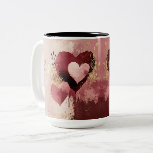 Tasse 2 Personalized Valentine Coffee Mug Tweekleurige Koffiemok (Voorkant links)