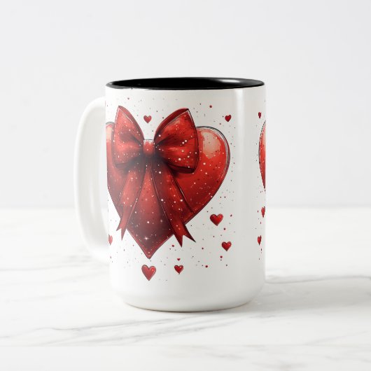 Tasse 2 Personalized Valentine Coffee Mug Tweekleurige Koffiemok (Voorkant links)