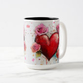 Tasse 2 Personalized Valentine Coffee Mug Tweekleurige Koffiemok (Voorkant rechts)
