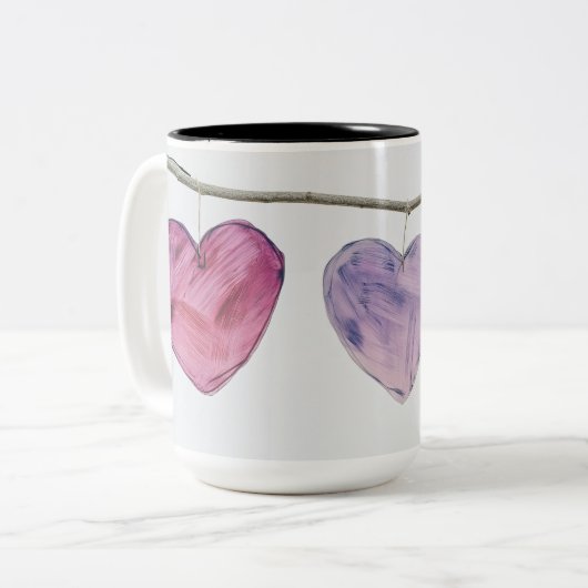Tasse 2 Personalized Valentine Coffee Mug Tweekleurige Koffiemok (Voorkant links)