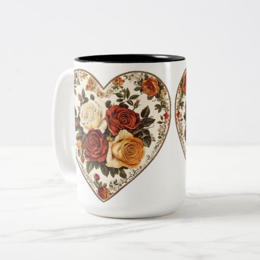 Tasse 2 Personalized Valentine Coffee Mug Tweekleurige Koffiemok (Voorkant links)