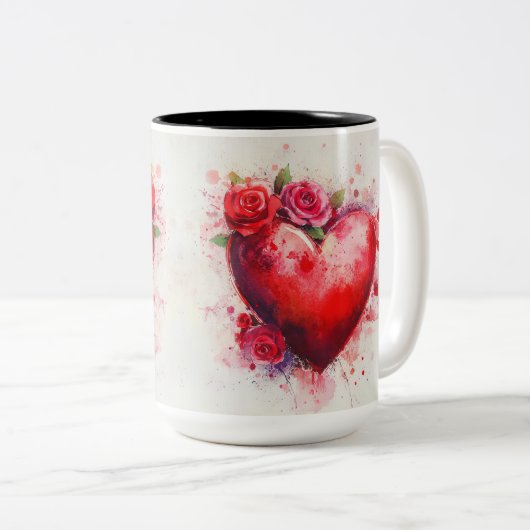 Tasse 2 Personalized Valentine Coffee Mug Tweekleurige Koffiemok (Voorkant rechts)