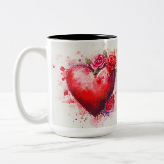 Tasse 2 Personalized Valentine Coffee Mug Tweekleurige Koffiemok (Links)