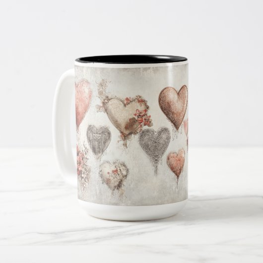 Tasse 2 Personalized Valentine Coffee Mug Tweekleurige Koffiemok (Voorkant links)