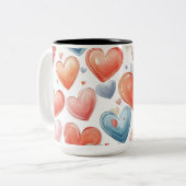 Tasse 2 Personalized Valentine Coffee Mug Tweekleurige Koffiemok (Voorkant links)