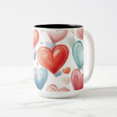 Tasse 2 Personalized Valentine Coffee Mug Tweekleurige Koffiemok (Voorkant rechts)