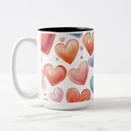 Tasse 2 Personalized Valentine Coffee Mug Tweekleurige Koffiemok (Links)