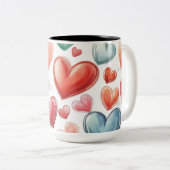 Tasse 2 Personalized Valentine Coffee Mug Tweekleurige Koffiemok (Voorkant rechts)