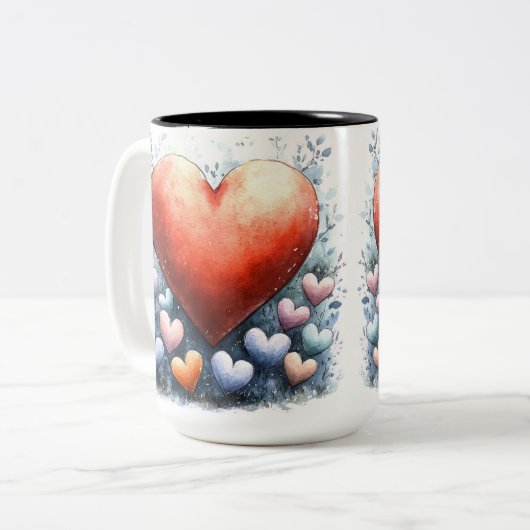 Tasse 2 Personalized Valentine Coffee Mug Tweekleurige Koffiemok (Voorkant links)