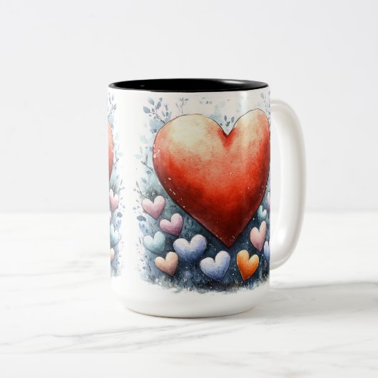 Tasse 2 Personalized Valentine Coffee Mug Tweekleurige Koffiemok (Voorkant rechts)