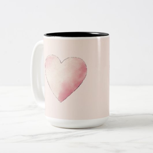 Tasse 2 Personalized Valentine Coffee Mug Tweekleurige Koffiemok (Voorkant links)
