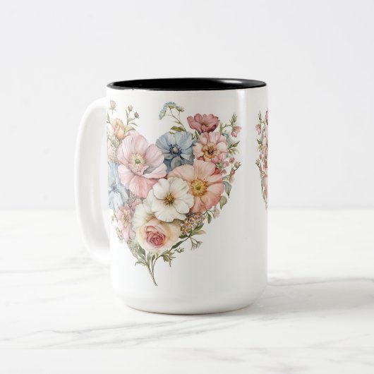 Tasse 2 Personalized Valentine Coffee Mug Tweekleurige Koffiemok (Voorkant links)