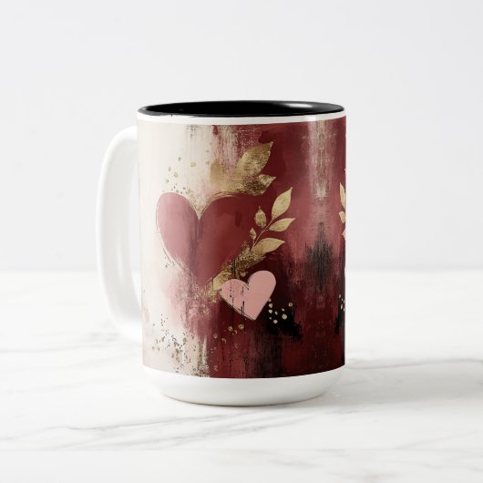 Tasse 2 Personalized Valentine Coffee Mug Tweekleurige Koffiemok (Voorkant links)