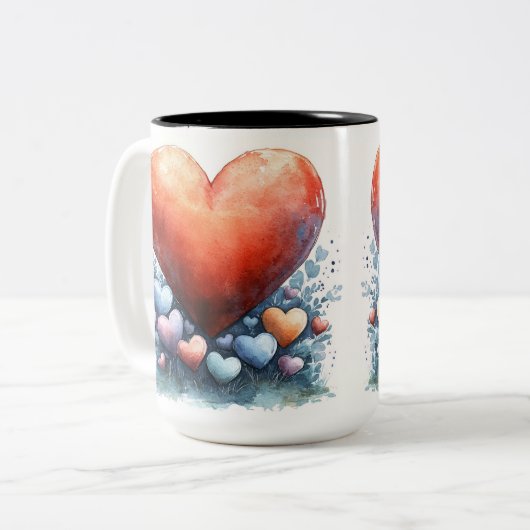 Tasse 2 Personalized Valentine Coffee Mug Tweekleurige Koffiemok (Voorkant links)