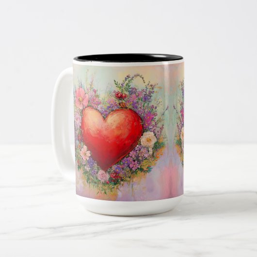 Tasse 2 Personalized Valentine Coffee Mug Tweekleurige Koffiemok (Voorkant links)