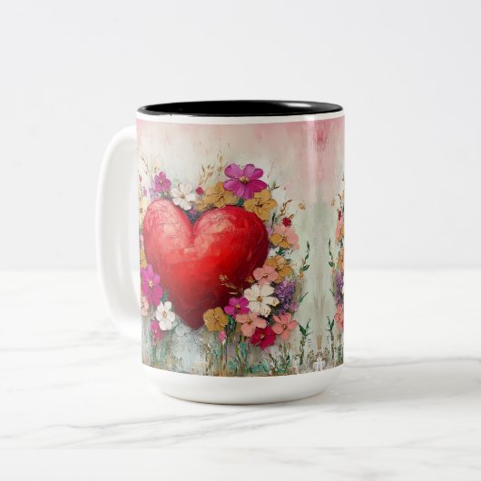 Tasse 2 Personalized Valentine Coffee Mug Tweekleurige Koffiemok (Voorkant links)