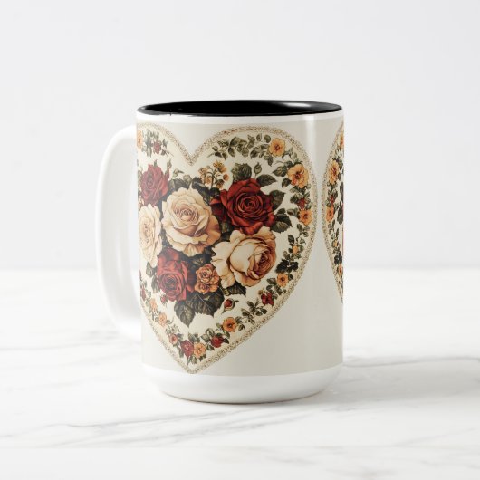 Tasse 2 Personalized Valentine Coffee Mug Tweekleurige Koffiemok (Voorkant links)