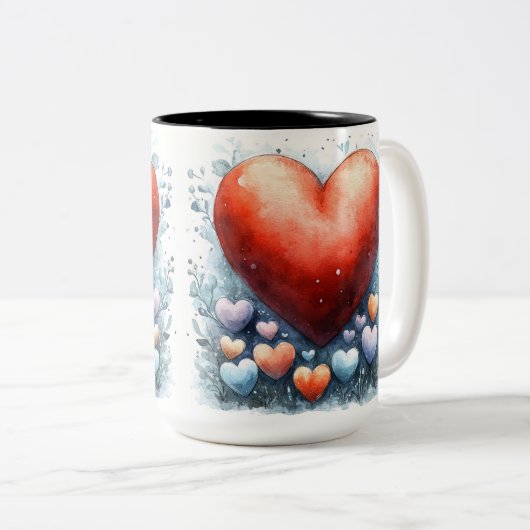 Tasse 2 Personalized Valentine Coffee Mug Tweekleurige Koffiemok (Voorkant rechts)
