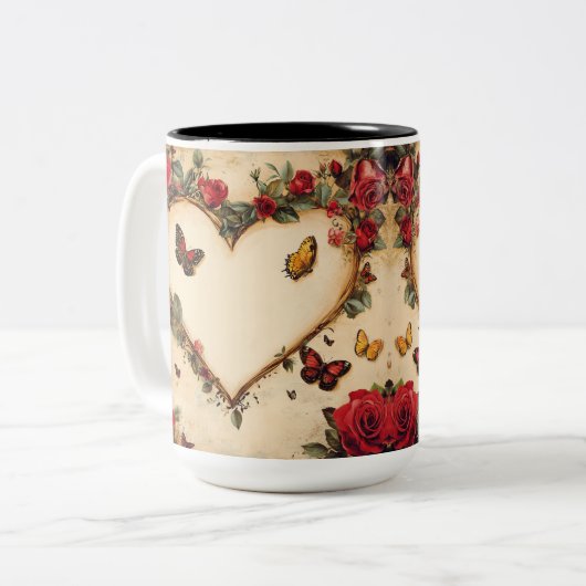 Tasse 2 Personalized Valentine Coffee Mug Tweekleurige Koffiemok (Voorkant links)
