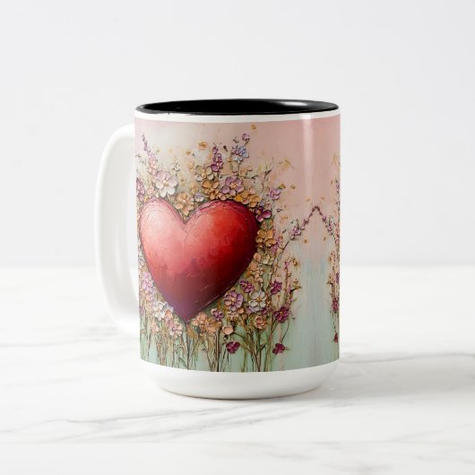Tasse 2 Personalized Valentine Coffee Mug Tweekleurige Koffiemok (Voorkant links)