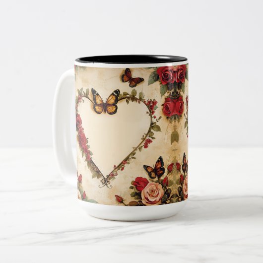 Tasse 2 Personalized Valentine Coffee Mug Tweekleurige Koffiemok (Voorkant links)