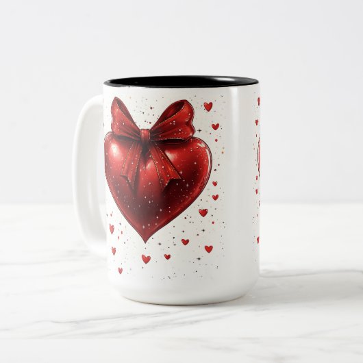 Tasse 2 Personalized Valentine Coffee Mug Tweekleurige Koffiemok (Voorkant links)