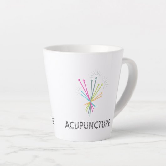 Tasse Acupunctuur, acupunctuurcadeau Latte Mok (Rechterhoek)