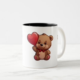 Tasse Amour Ours - Ballon Coeur Tweekleurige Koffiemok