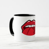 Tasse avec un sticker de la bouche en rouge  mok (Voorkant links)