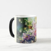 Tasse. Blumen, Apfelblüten, Kirschblüten Magische Mok (Voorkant links)