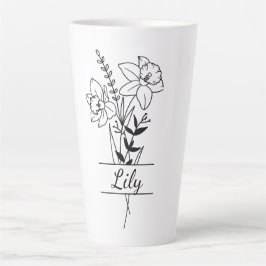 Tasse Bouquet Fleurs Jonquilles Latte Mok