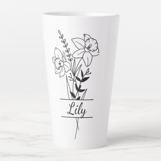 Tasse Bouquet Fleurs Jonquilles Latte Mok (Voorkant)