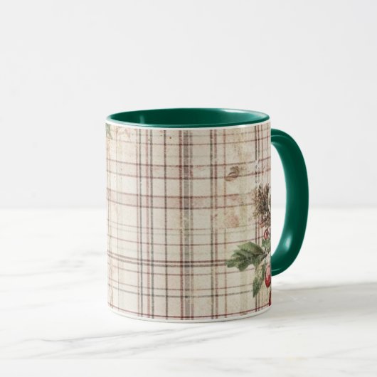 Tasse Christmas Collage Junk Journal Var09 Mok (Voorkant rechts)