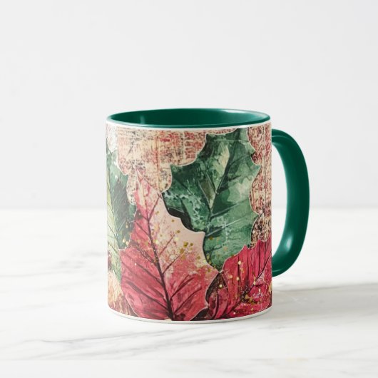 Tasse Christmas Collage Junk Journal Var11 Mok (Voorkant rechts)